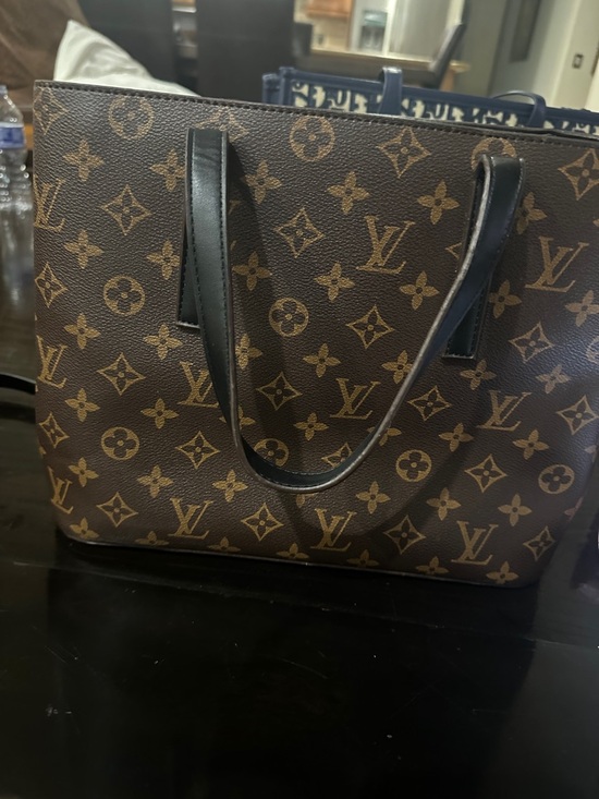 LV Luxury Laura Vines Handbags - ‼️WOW‼️LV Luxury Monogram Canvas Tote with Black Trim and Gold Accent